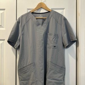 Infinity Men's 3-Pocket STRETCH Rib-Knit Side Panel Scrub Top Size L